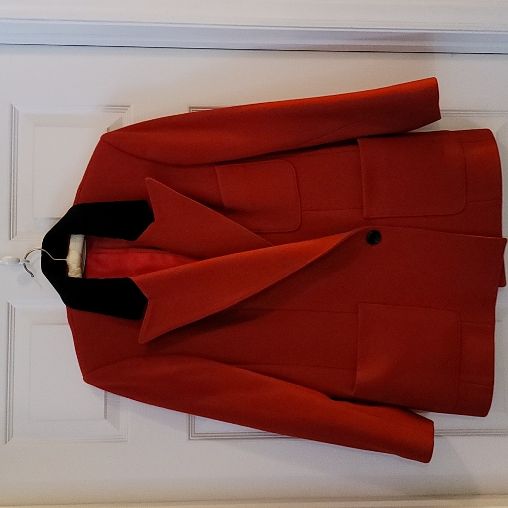 Evan Picone Red Jacket with Black Collar